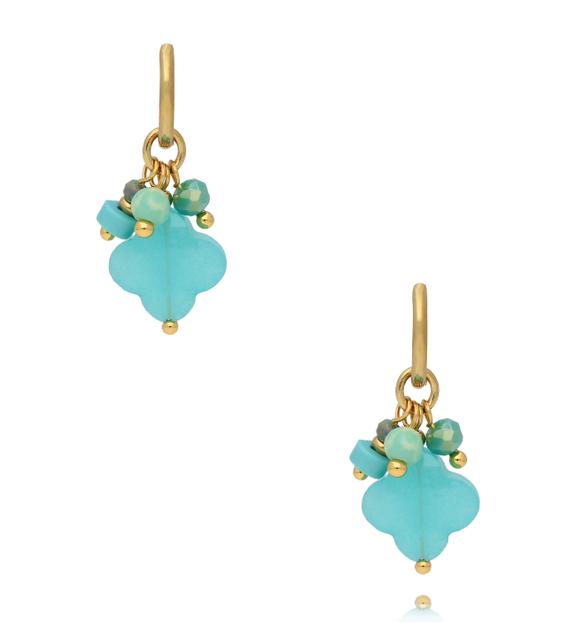 Kolczyki z koniczynkami i jadeitami Creation KPA0237