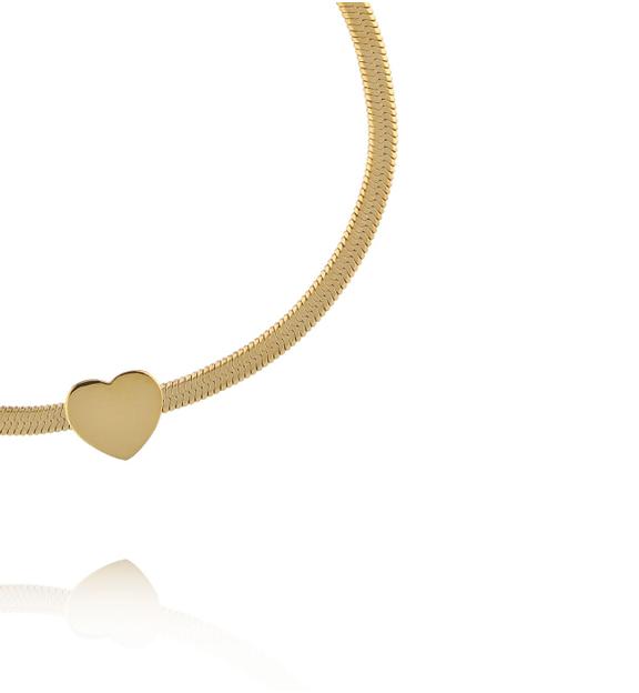 Bransoletka złota żmijka z sercem BEA0062