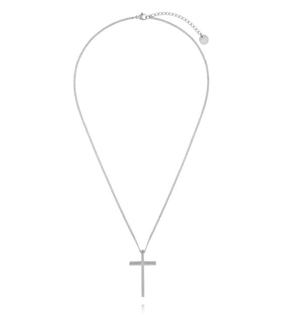 Naszyjnik z krzyżem srebrny męski NMITC0260