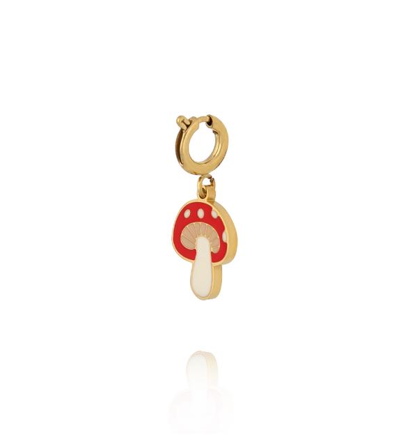Charms złoty muchomorek z emalią CHA0228