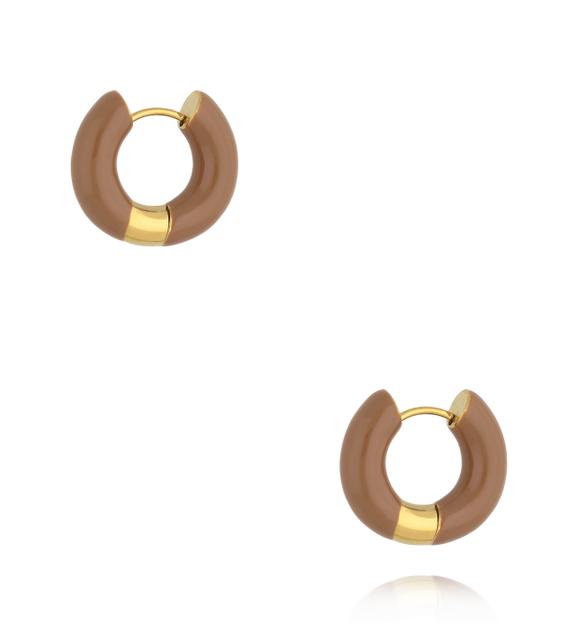 Kolczyk koła emaliowane Mocha Mousse KSA2346