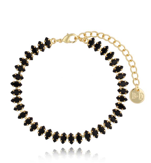 Bransoletka tenisowa z czarnymi kryształkami Honestly BSS0115