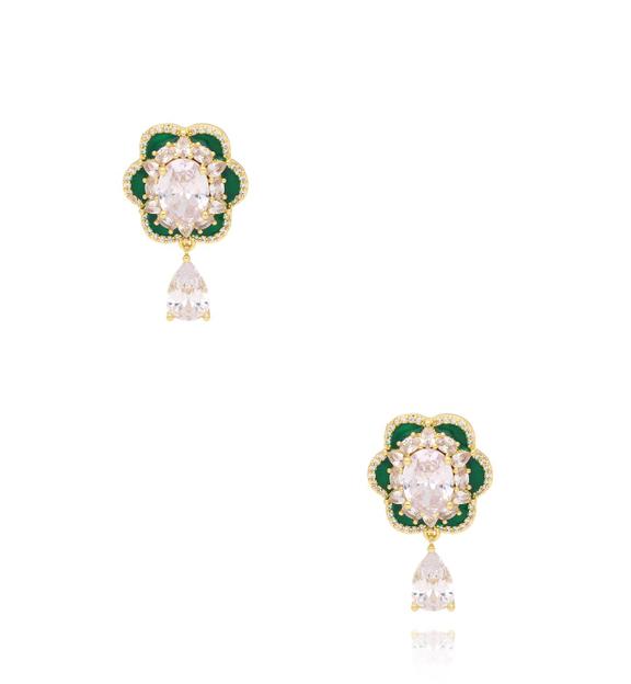 Kolczyki z kryształkami zielone Emerald KSS1543
