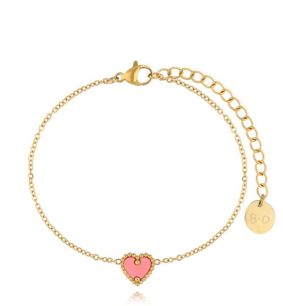 Bransoletka z brzoskwiniowym sercem Loving Heart BSY0064