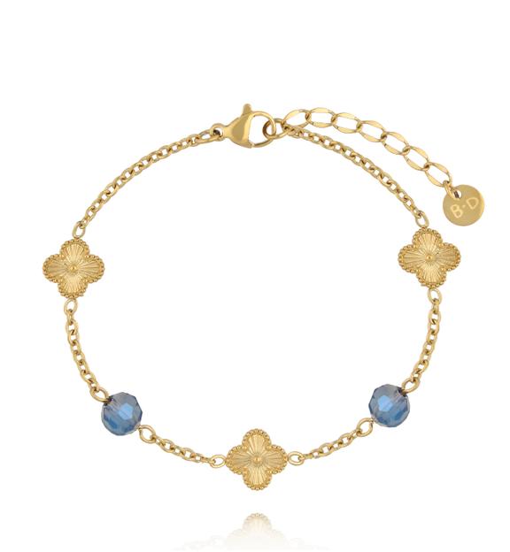 Bransoletka z koniczynkami i kryształkami BSY0531