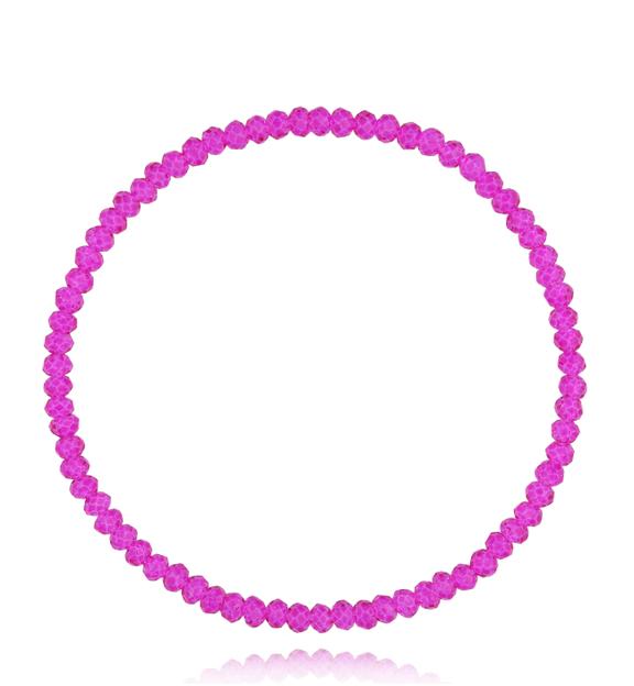 Bransoletka z fuksjowymi kryształkami Luminous Crystal 3 mm BCY0280