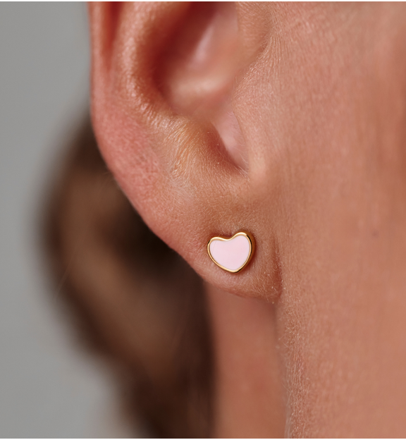 Kolczyki serduszka w jasnym różu KSY0482