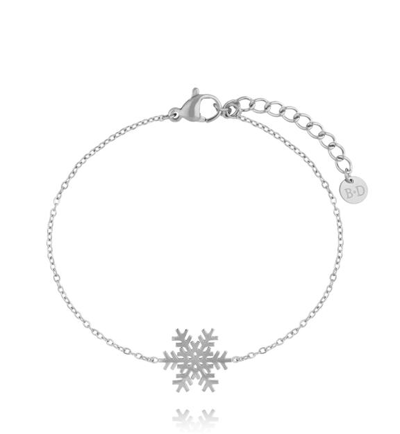 Bransoletka srebrna z zawieszką w kształcie śnieżynki BSY0527