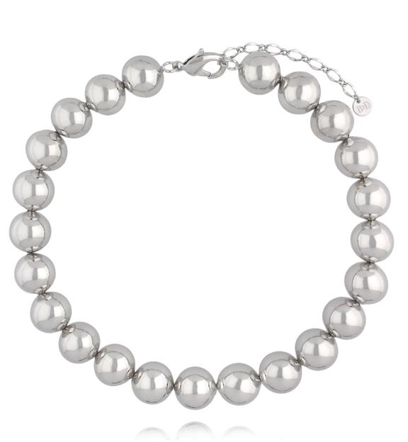 Naszyjnik z błyszczącymi srebrnymi kulkami NRG0546