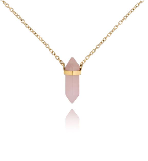 Naszyjnik z kwarcem różowym 46 cm Shelly NLB0233