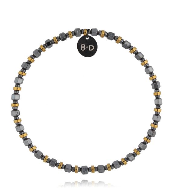 Bransoletka ze stalowymi i złotymi hematytami Eljas BTW2595