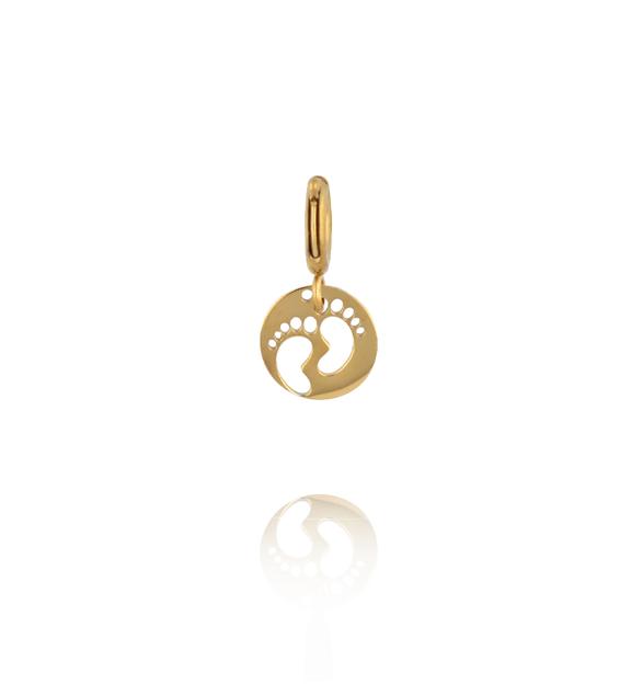 Charms ażurowe stópki w medalionie CHA0125