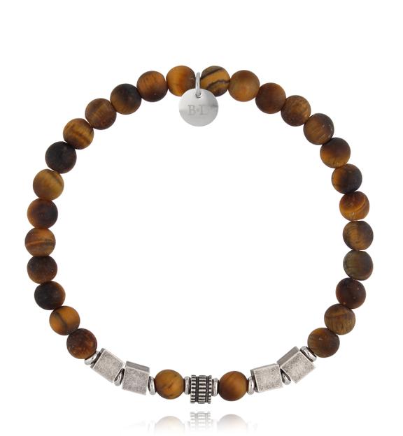 Bransoletka męska z matowym tygrysim okiem Bardi BMITC0570