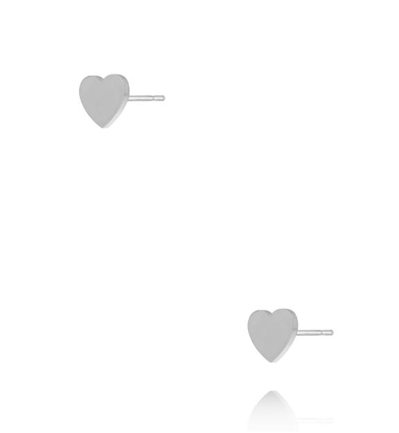 Kolczyki sztyfty serca srebrne ze stali szlachetnej KSY0718