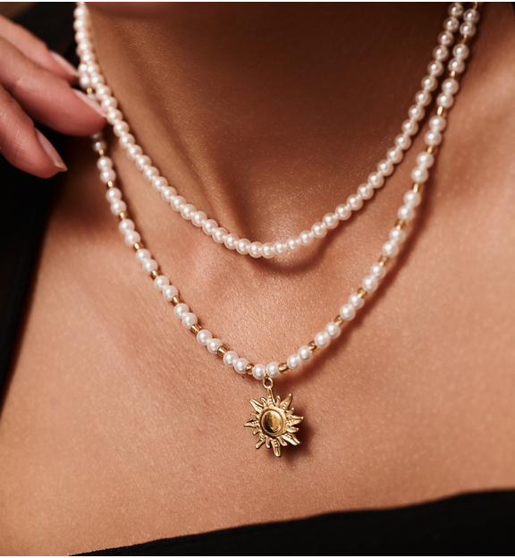 Zestaw biżuterii z perłami ZN0134