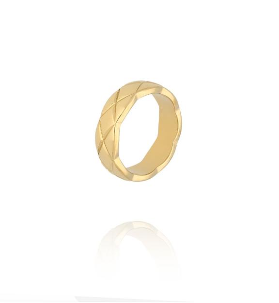 Obrączka złota fasetowana PSY0203