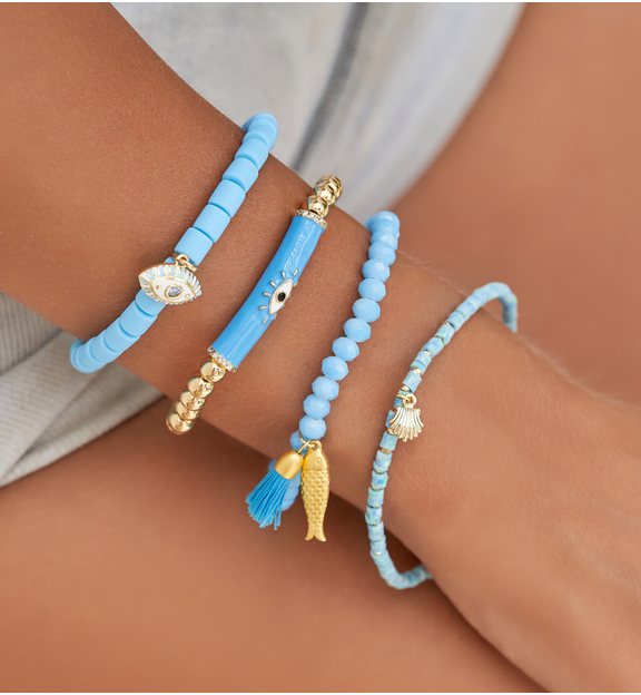 Bransoletka z kryształkami niebieska Summer Beach BSH0011