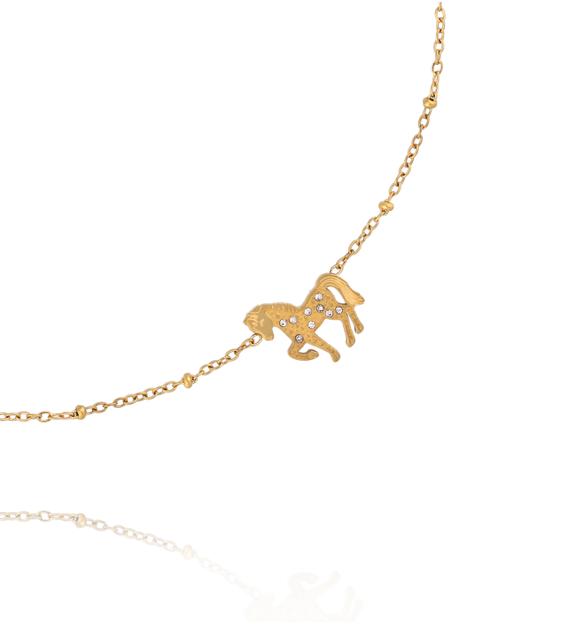 Naszyjnik z zawieszką konika i cyrkoniami NSY0812