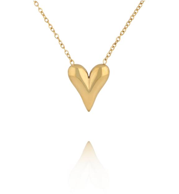 Naszyjnik z sercem ze stali szlachetnej złoty NSY0937