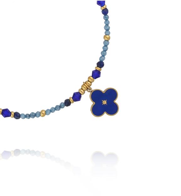 Bransoletka z lapisami i koniczynką BTW3666