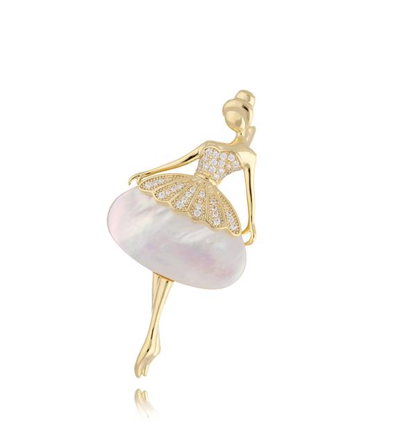 Broszka złota baletnica Ballerina BRPE0015