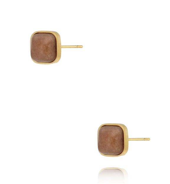 Kolczyk kwadraciki Mocha Mousse KSA2347