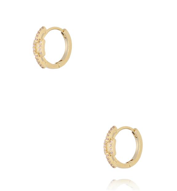 Zestaw złotych kolczyków kółek KLU0178