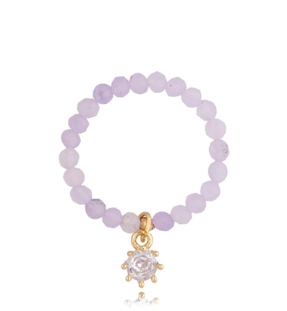 Pierścionek z ametystem i cyrkonią Margaret PTW0262