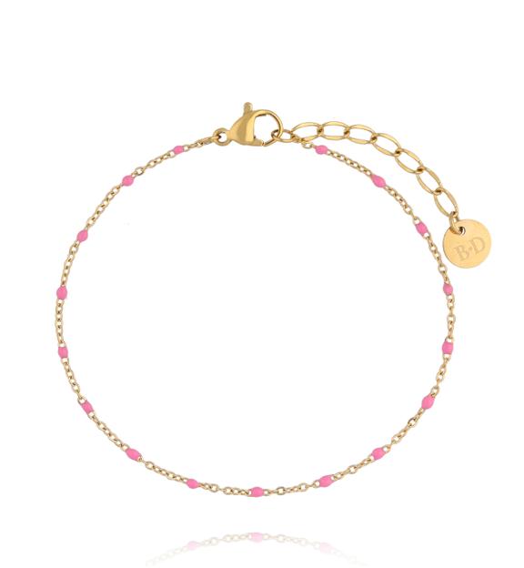 Bransoletka pozłacana Color Drops – Pink BSY0774
