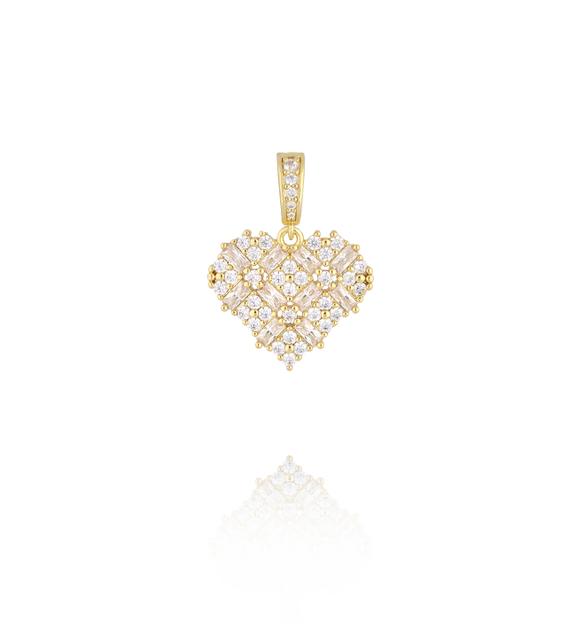 Charms złote kryształowe serce CHSS0044
