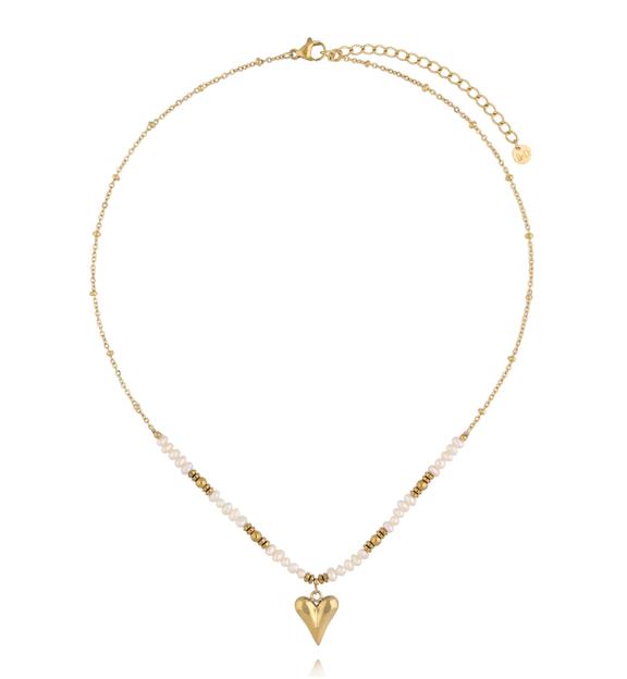 Naszyjnik z pereł z zawieszką w kształcie serca NSY0755