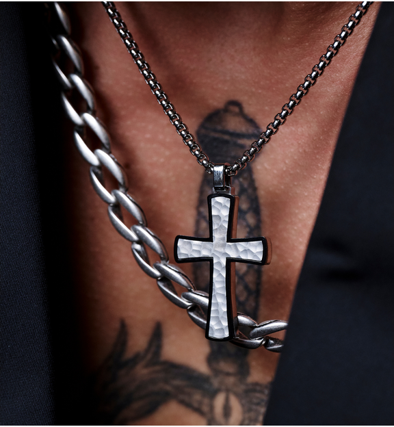 Naszyjnik z krzyżem męski NMITC0186