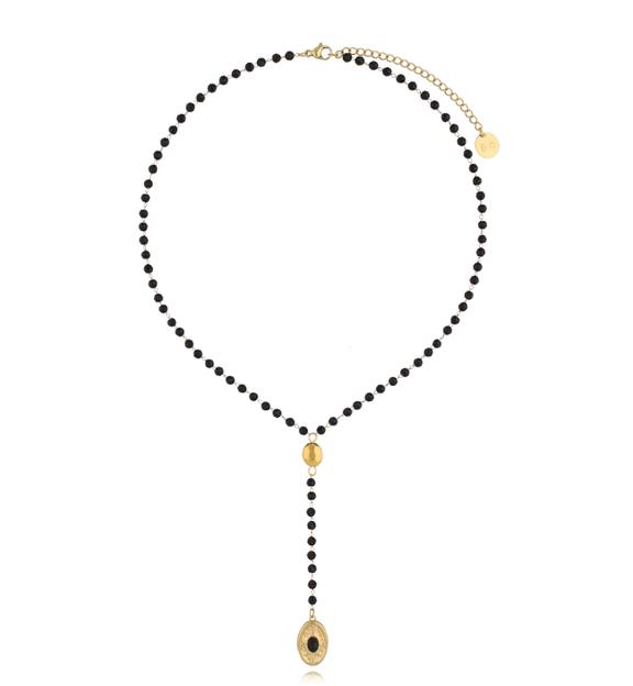 Naszyjnik czarny z krawatką Promesse NSY0126