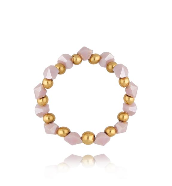 Pierścionek z różowymi kryształkami Stunning PSC0376