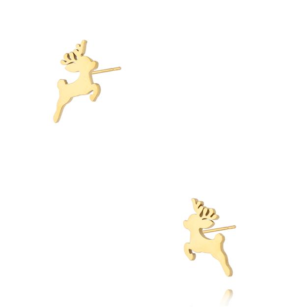 Kolczyki renifery złote KSA2289