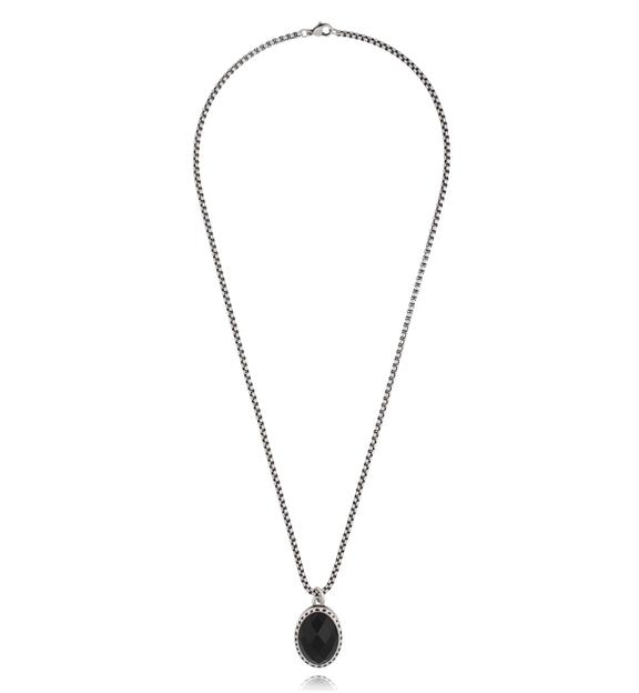 Naszyjnik z czarną zawieszka unisex NMITC0193