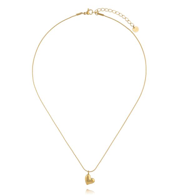 Naszyjnik ze stali szlachetnej z sercem złoty NSY0939