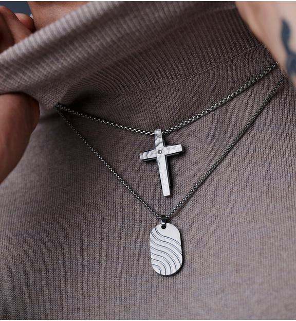 Naszyjnik z krzyżem męski NMITC0187