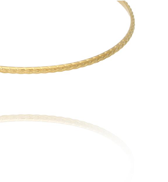 Bransoletka sztywna o delikatnym splocie złota BEA0077