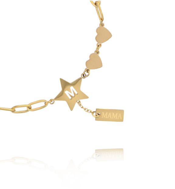 Bransoletka z serduszkami i zawieszką „Mama” BEA0105
