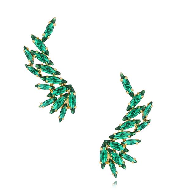Kolczyki z nausznicą zielone Scene KSS1758