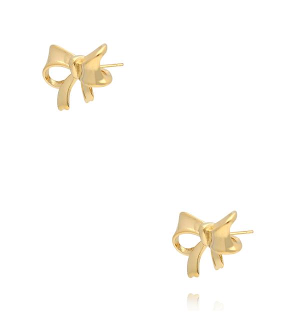 Kolczyki złocone w kształcie kokardki KSY0586