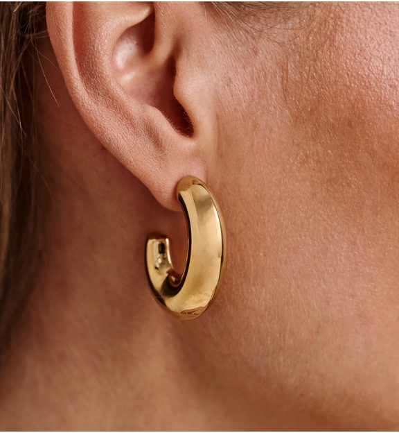 Kolczyki złote dmuchane owalne Soufflé KSA1074