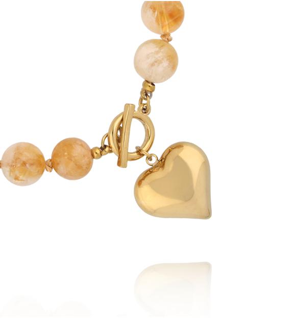 Bransoletka z cytrynami i złotym sercem BPA0617