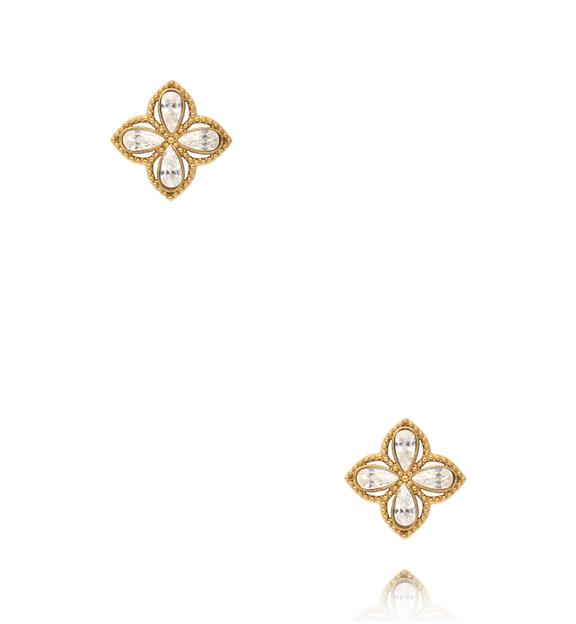 Kolczyki sztyfty z cyrkoniami w kształcie koniczyny KSY0690