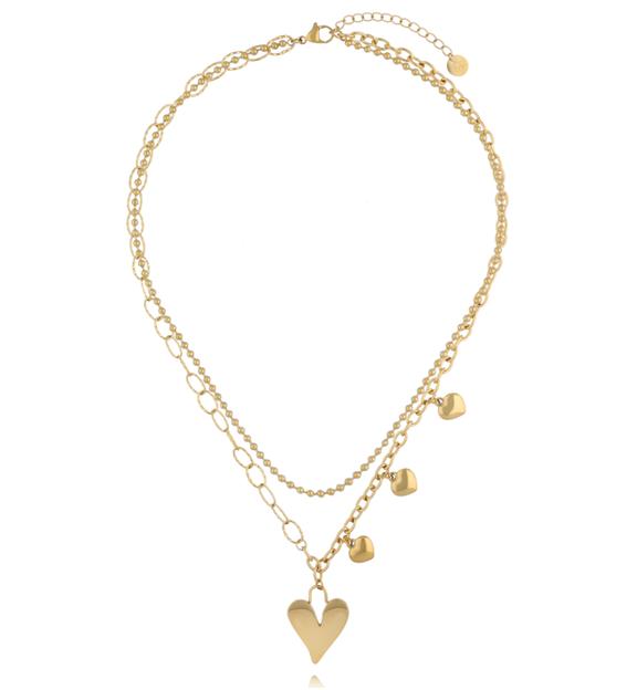 Naszyjnik warstwowy z sercami NSY0850