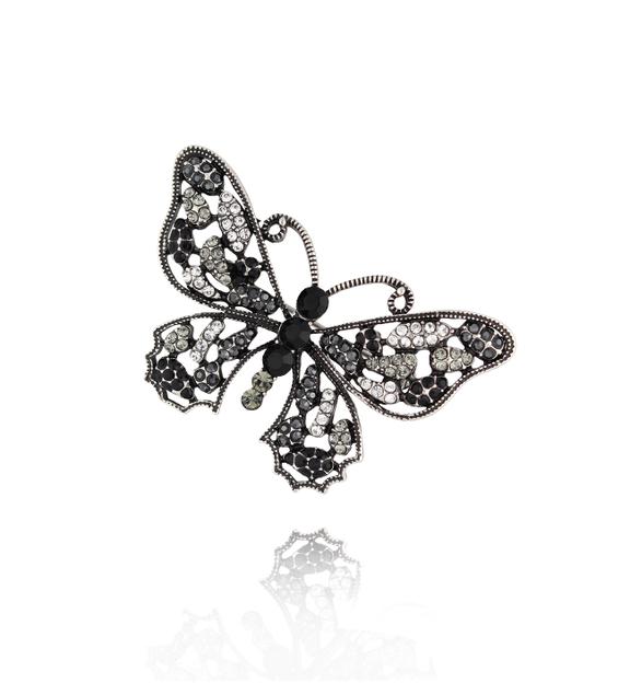 Broszka z czarnym motylem Night Butterfly BRSS0217