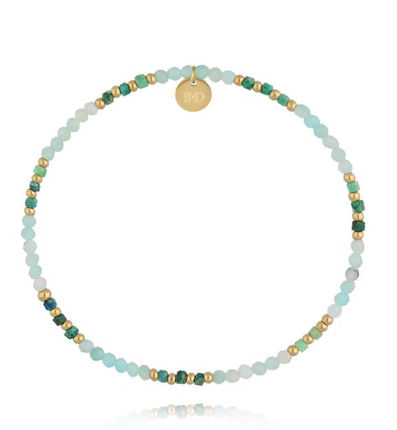 Bransoletka z amazonitu i turkusu afrykańskiego BTW3630