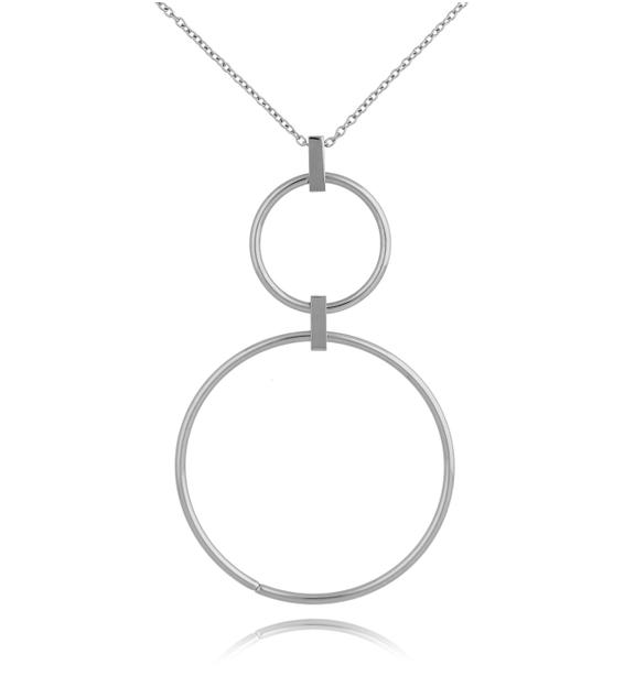 Naszyjnik srebrny długi z kołami Rings NSA0339