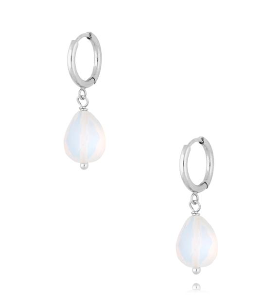 Kolczyki srebrne z mlecznymi opalitami KPA0212